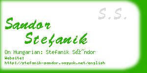 sandor stefanik business card